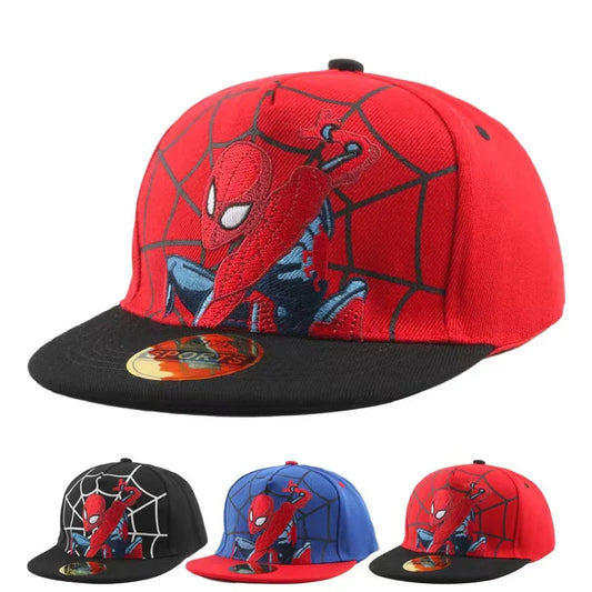 Marvel Spring/Summer New Children's Anime Spider Man Sunscreen Hat Baseball Hat Flat Edge Hip Hop Hat