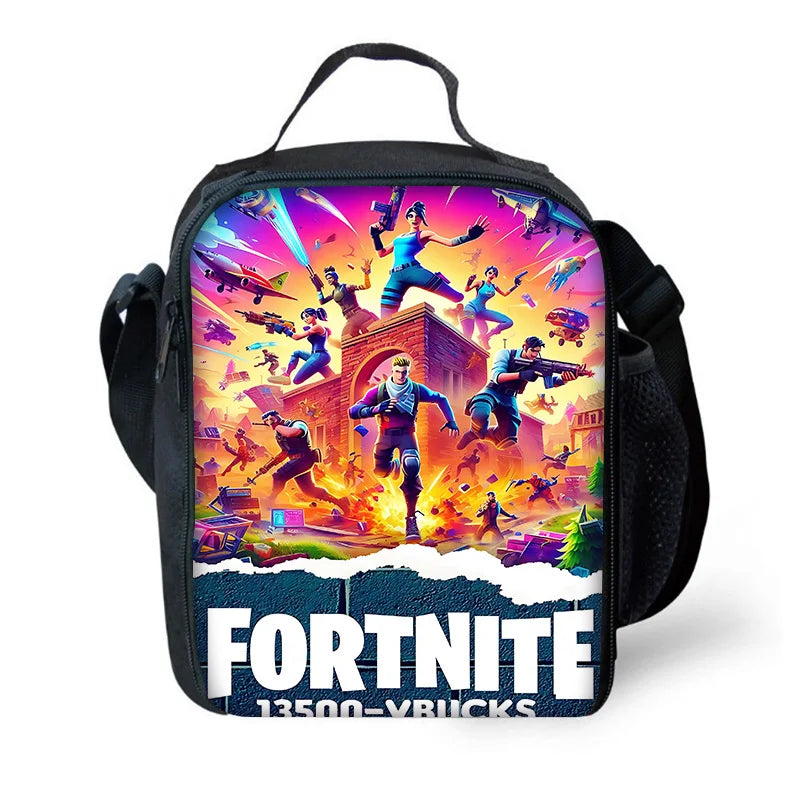 Hot Game Shooting Fortnites Child Insulated Large Capacity Bag for Boy Girl Student Outdoor Resuable Thermal Cooler Lunch Box