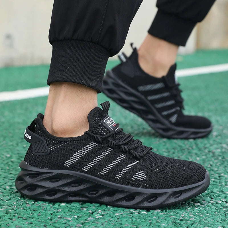 Unisex herresneakers – komfortable, åndbare løbesko til par, kvinder, tennis og sport, størrelse 37-47, gule vandresneakers