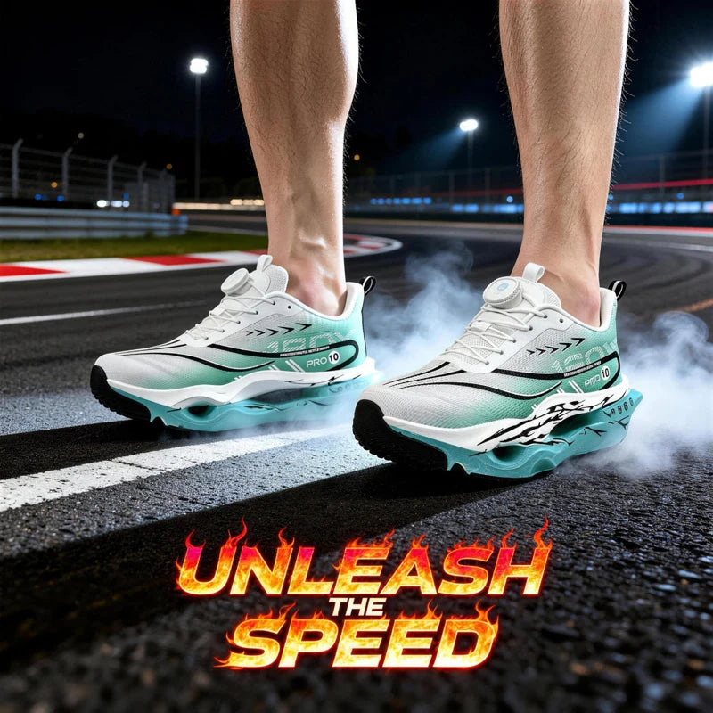 Men's Performance Carbon Plate Running Shoes Women Wide Fit Soft Breathable Mesh Upper Rubber Outsole Sneakers for Marathon Race