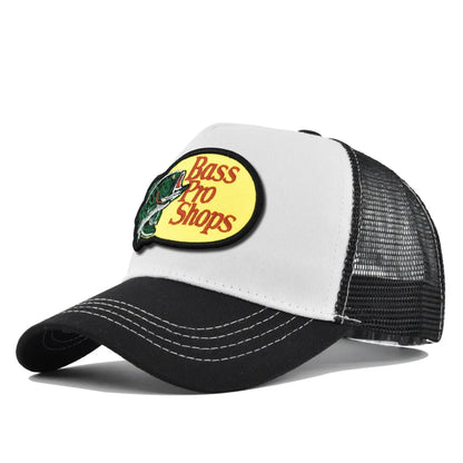 bass football baseball caps Men and women outdoor casual hip-hop Summer sunshade breathable mesh cap