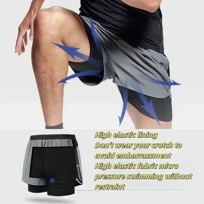 Unisex 2026 Dragon Ball Anime Men's Shorts Sportswear Quick Dry Gym Pants Double-layer 2 in 1 Shorts Y2k Summer New Streetwear