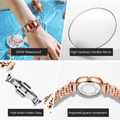 POEDAGAR Luxury Brand Women Watch Stainless Stain Waterproof Quartz Watches For Woman Fashion Simple Rose Gold Ladies Watch Gift