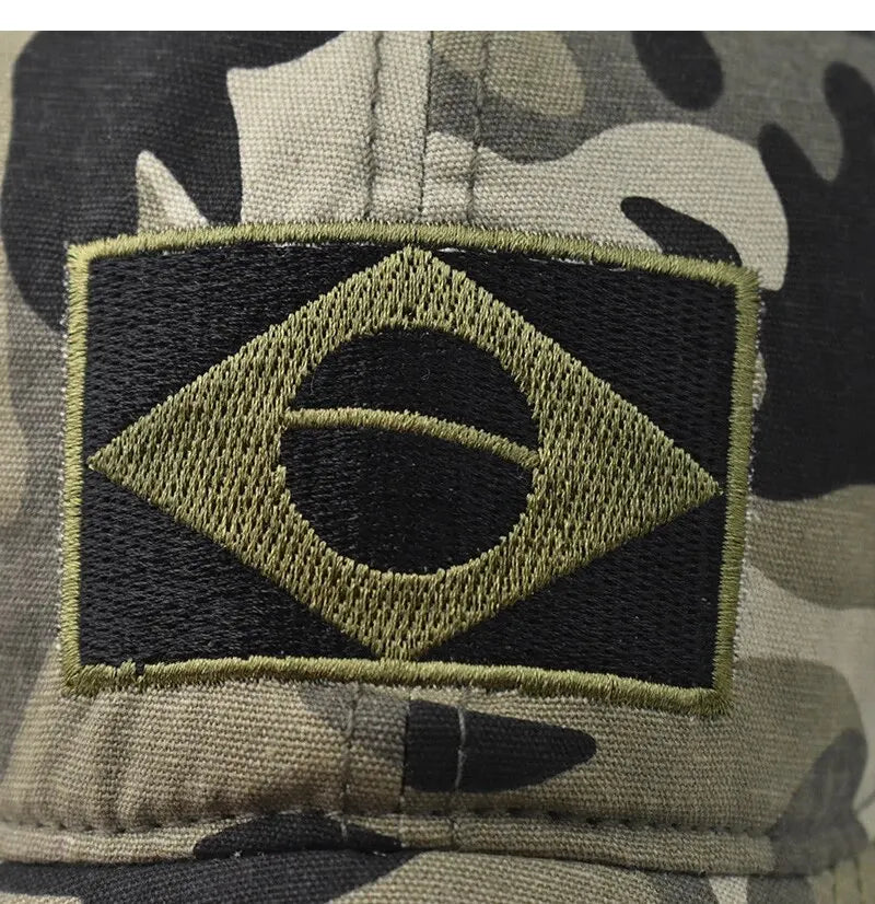 Army Camouflage Male Baseball Cap Men Embroidered Brazil Flag Caps Outdoor Sports Tactical Dad Hat Casual Hunting Hats