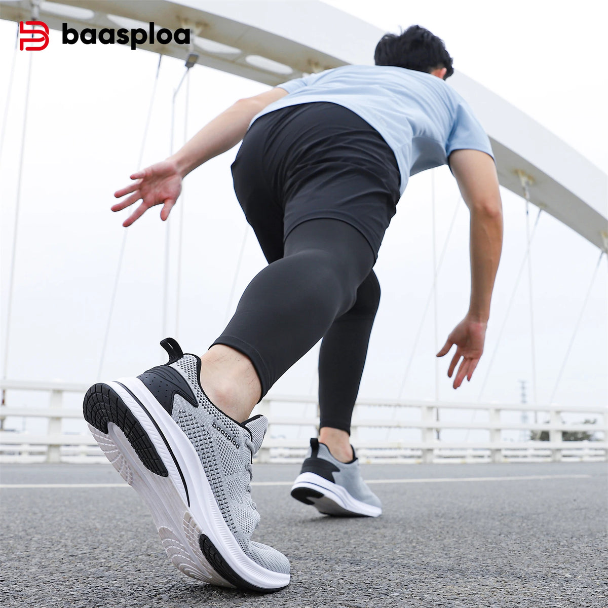 Ténis de corrida para homem da marca Baasploa: ténis casuais de malha, de designer, leves, com atacadores, novos, para desporto ao ar livre e ténis de ténis
