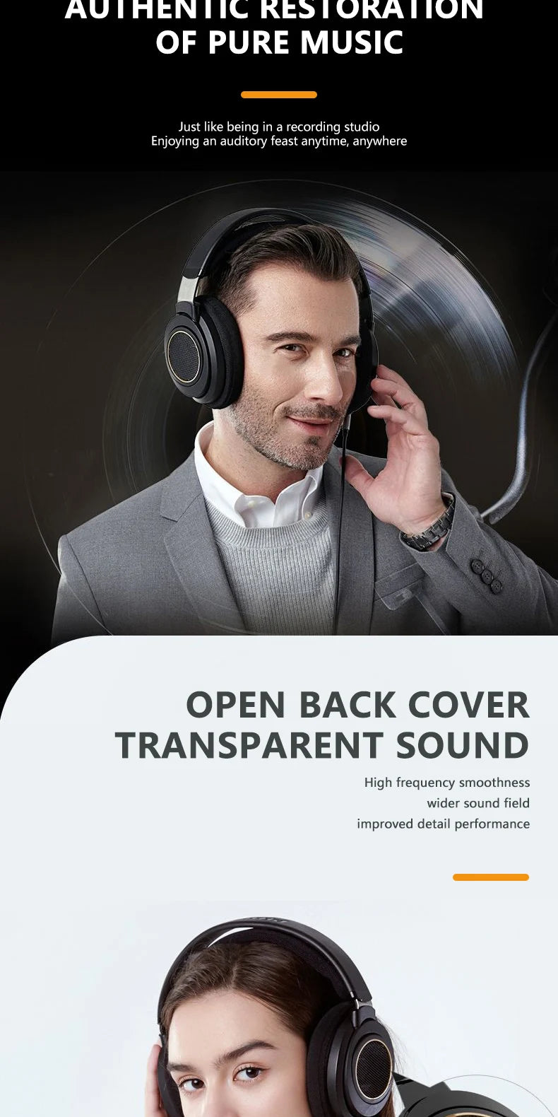 Original PHILIPS SHP9600 Wired HiFi Stereo Headphones Open-Back Over-Ear Gaming Headphones with 3.5mm & 6.3mm Audio Jack (SHP9500 Upgrade)