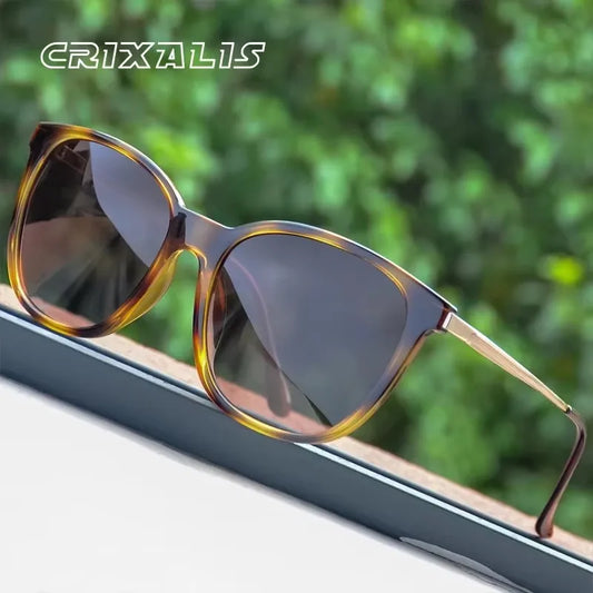 CRIXALIS Vintage Cateye Polarized Sunglasses for Women Anti Glare Driving Sun Glasses Ladies Luxury Brand Designer Shades Female