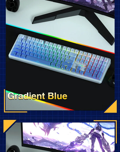 AULA F108 Keyboard 100% Layout 1K Polling Rate Mechanical Gaming Keyboard Hot Swappable Linear Switch with Macro Software