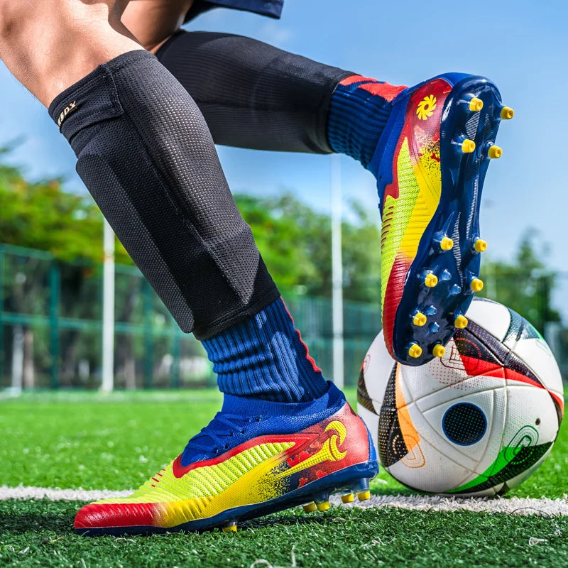 Chaussures de Football pour hommes, crampons de société, bottes professionnelles de terrain de Football en plein air, chaussures d'entraînement sur gazon, baskets à pointes longues
