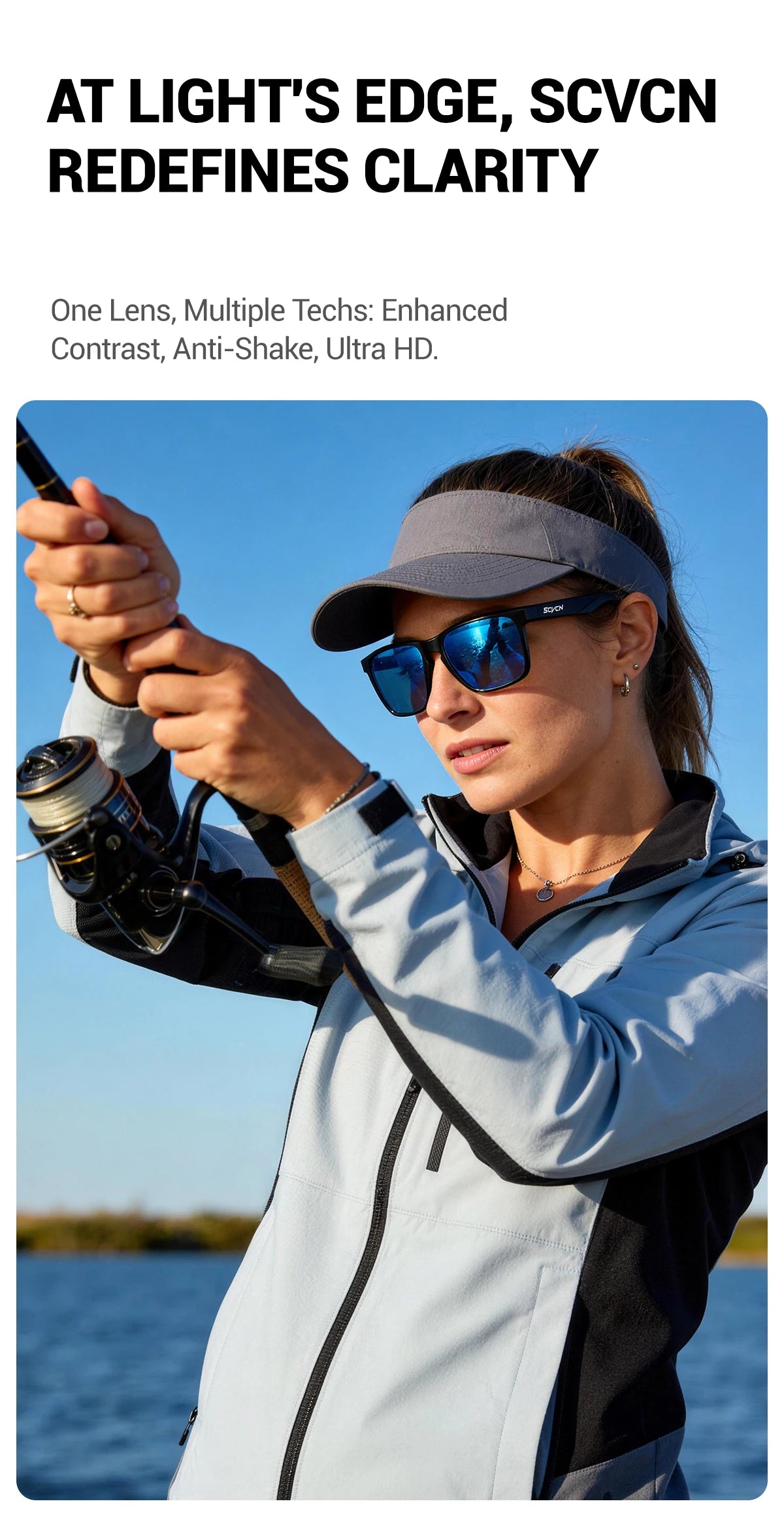 SCVCN Óculos de sol polarizados para atividades ao ar livre, desportos aquáticos, praia, oceano, pesca em plataforma, ciclismo, BTT, desportos de bicicleta e caminhadas – Proteção UV400