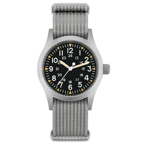 Militado ML05 38mm Military Watch Miyota 2035 Movement Domed Sapphire Crystal C3 Green Luminous 10Bar Waterproof Vintage Watches