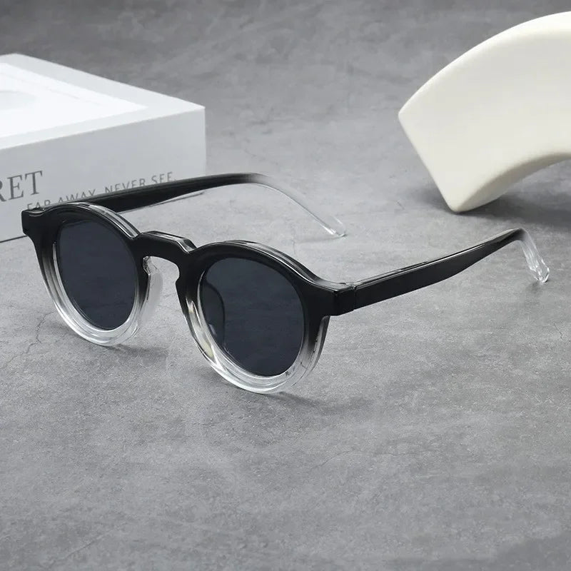 New Retro Round Small Frame Sunglasses Personalized High-end Men's and Women's Glasses Fashion Trend UV Resistant Sunglasses