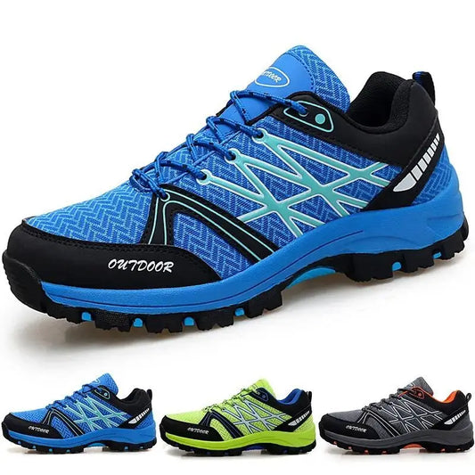Sapatos de caminhada de marca para homem em malha respirável, calçado de viagem outdoor impermeável para caça e pesca, sapatos desportivos de montanha, todo-o-terreno e equitação