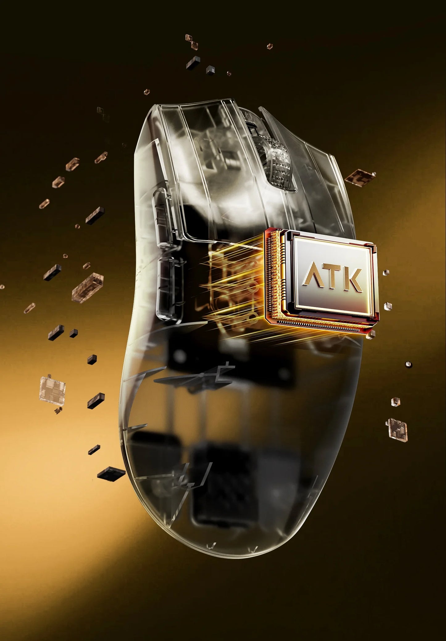 Mouse gaming wireless ATK X1 V2 Ultimate 2.0 Paw3950 Ultra, 54g, ușor, 750ips, latență redusă 0.163ms, 650ips, accesoriu nou, cadou