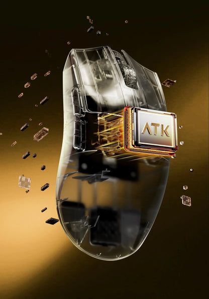 Mouse gaming wireless ATK X1 V2 Ultimate 2.0 Paw3950 Ultra, 54g, ușor, 750ips, latență redusă 0.163ms, 650ips, accesoriu nou, cadou