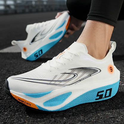 Calçado desportivo para homem e mulher, ténis de corrida, placa de carbono, corrida de maratona masculina, amortecimento, calçado de treino de atletismo