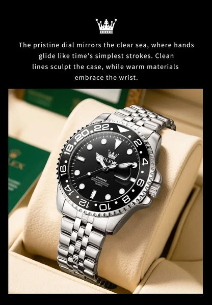 OLEVS 5657 New Mens Watch Original Stainless Steel Date Quartz Watch 30 M Waterproof Luminous Sports Man For Watches Gifts Reloj