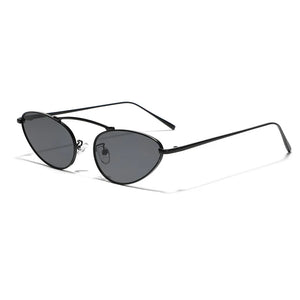 Luxury Brand Cat Eye Sunglasses Women 2025 Fashion Unique Small Oval Sun Glasses Trendy Metal Frame Cool Triangle Eyewear UV400