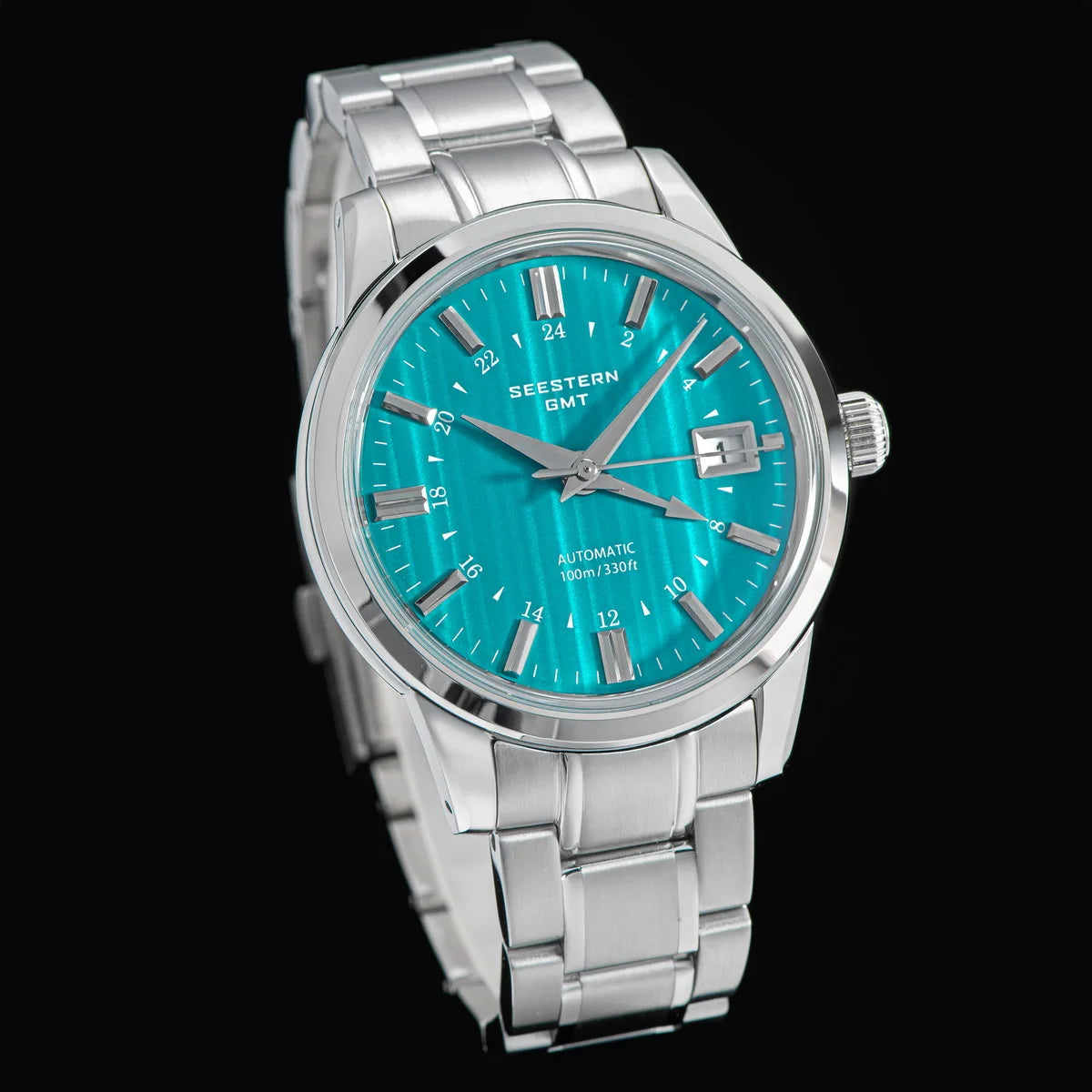 SEESTERN Men's Automatic Mechanical Wristwatch NH34 GMT Movement 10bar Waterproof Domed Sapphire Crystal Watch Limited S446 New