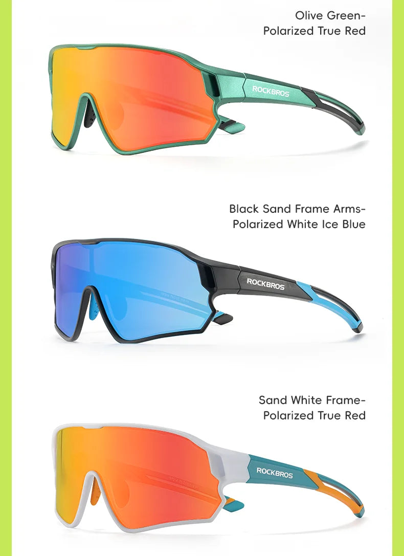 ROCKBROS Occhiali da ciclismo polarizzati fotocromatici per bambini con protezione UV400 Occhiali da sole per sport all'aperto Occhiali da bicicletta MTB per bambini