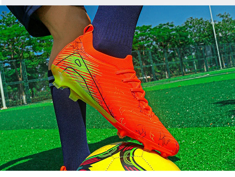 New Men's Soccer Shoes Training Wholesale Top Football Boots Sneakers FG Quality Cleats Non-Slip Drop Shipping Unisex Adult