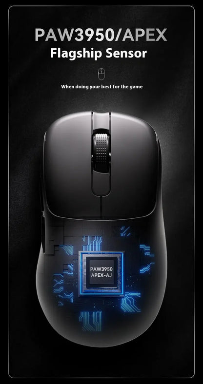 Ajazz AJ179 APEX Wireless Gaming Mouse with Color Screen Base, Bluetooth, PAW3395, 400mAh Battery, 8000Hz Refresh Rate