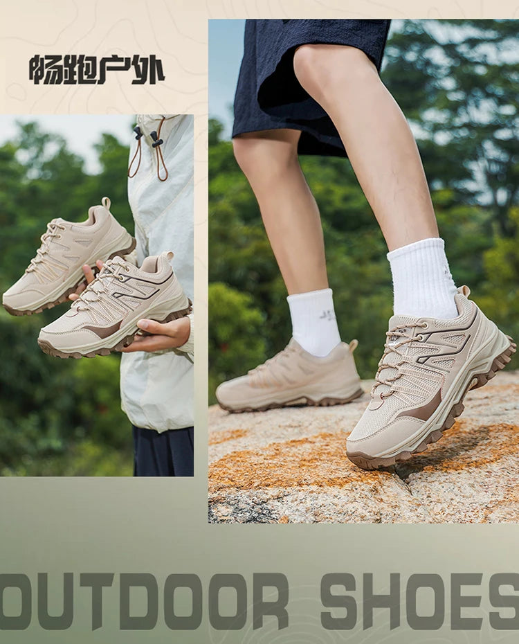 New Large Outdoor Mountaineering Shoes Men Spring and Autumn Mesh Breathable Sneakers Outdoor Travel Hiking Non-Slip Shoes