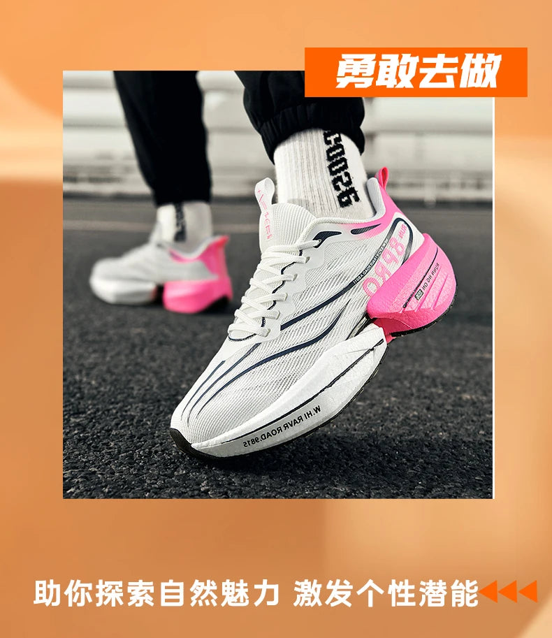 NEW Sports Running Shoes Men Marathon Breathable Comfortable Women Athletic Training Outdoor Sneakers Air Cushion Carbon Plate