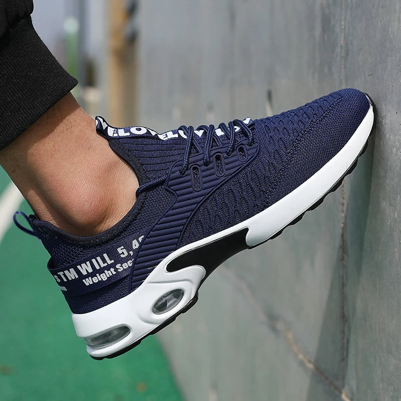 Men Thick Soled Sports Shoes with Fashionable Design Breathable Comfortable Shoes Outdoor Hiking Shoes Zapatillas Hombre De Segu