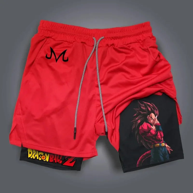 Dragon Ball Summer Fitness Shorts for Men and Women, Double-layer Sports Training Running Shorts, Casual Pants