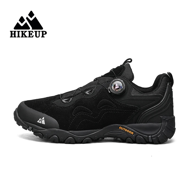 HIKEUP: Zapatos de piel para hombre, zapatillas de senderismo para actividades al aire libre, zapatillas de trekking para turismo, zapatillas de trail running para escalada y montaña, tensor