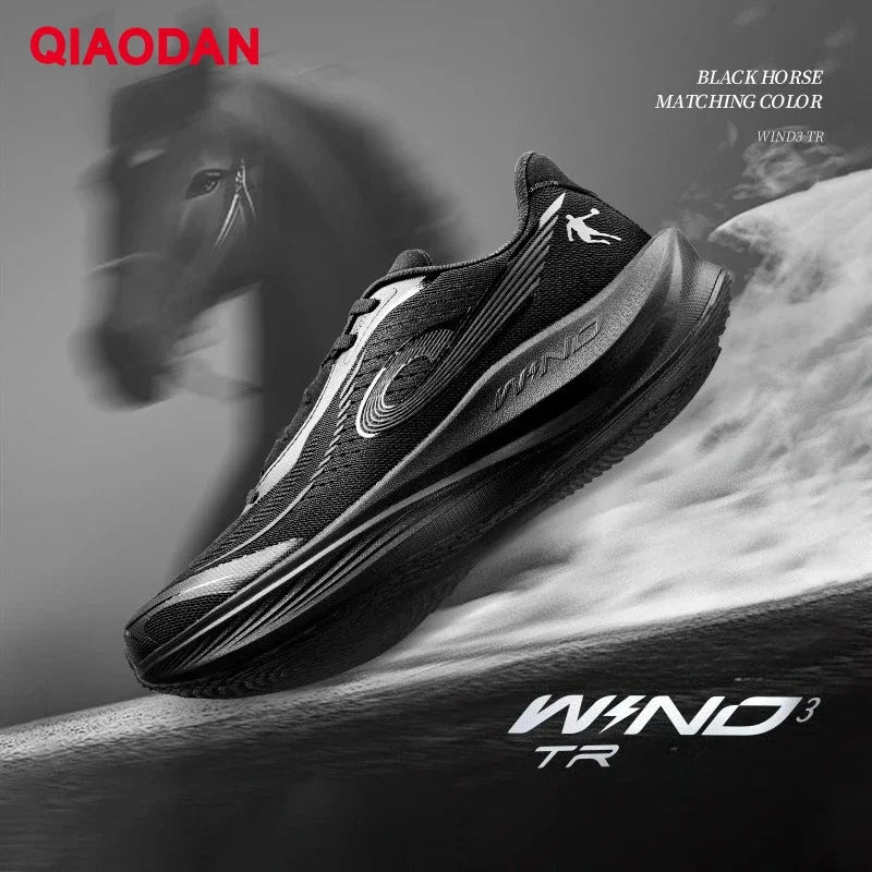QIAODAN WIND 3TR Men's Marathon Running Shoes 2026 Thick Sole Cushioning Sport Shoes Male Gym Lightweight Sneakers QDB023252297