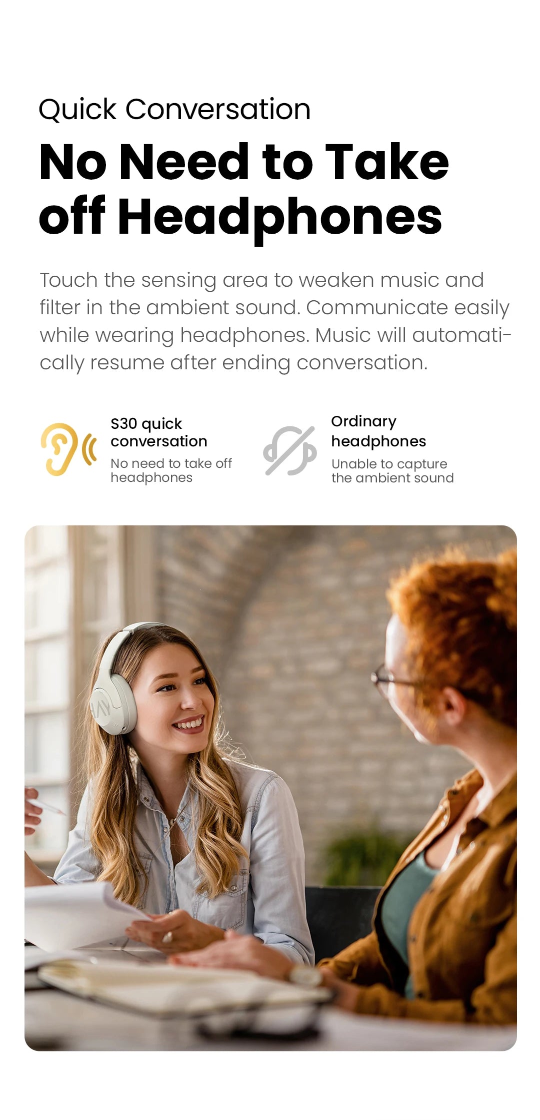 HAYLOU S30 Wireless Bluetooth 5.4 Headphones – 43dB Adaptive Noise Cancelling ANC Headset, 40mm Drivers, 80H Playtime, Hi-Res Audio Over-Ear Headphones