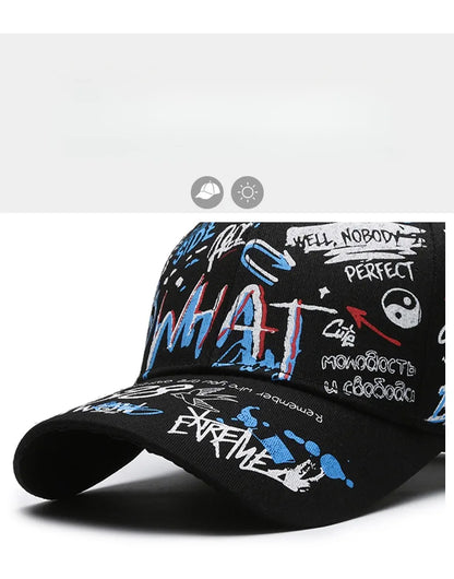Șapcă de baseball unisex din bumbac cu imprimeu graffiti, pentru femei și bărbați, snapback trendy stil hip-hop, pentru exterior