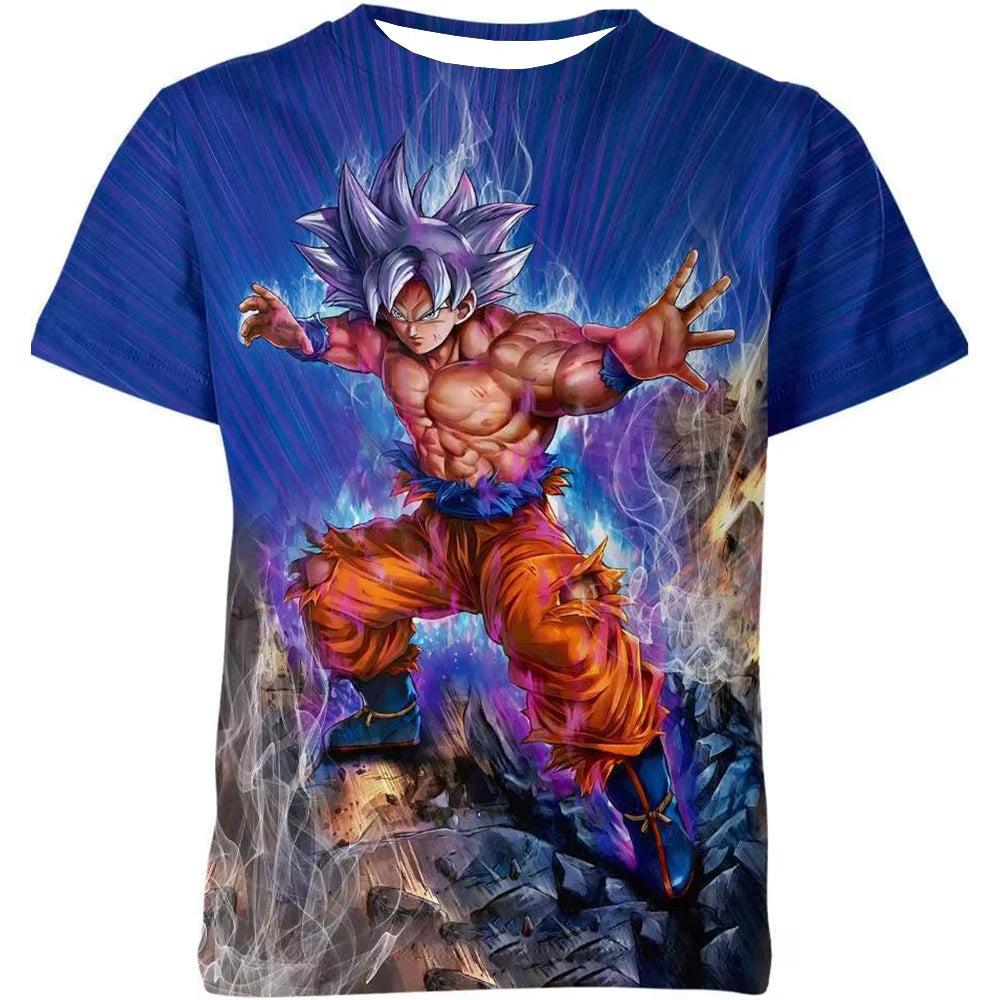 Letní tričko Dragon Ball – dětská trička s motivy anime postav, Goku Super Saiyan – trička pro chlapce, dětská trička s krátkým rukávem, Y2K