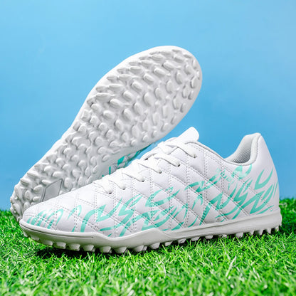 Chaussures de football TF multi-terrain adaptables, en tissu PU respirant et doux pour la peau, semelle en caoutchouc antidérapante, stabilité optimale pour l'entraînement quotidien