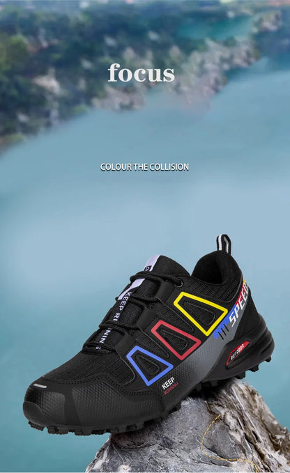Chaussures de randonnée unisexes à lacets, antidérapantes et légères ; chaussures de sport tactiques d'entraînement pour hommes ; chaussures de cyclisme décontractées sans crampons pour femmes