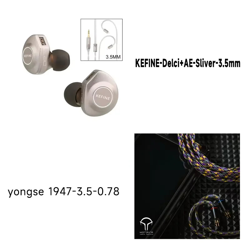 Auricolari cablati Kefine X ANELEARS Delci AE 10mm HiFi IEM – Monitor in-ear con driver DLC+PU e doppia sintonizzazione per musica e gaming