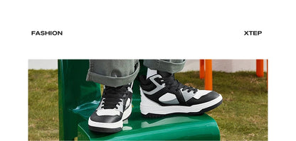 Xtep Skateboarding Shoes Men Wear-Resistant Comfortable Fashion Sport Shoes Shock Absorption High Top Sneakers 877419310024