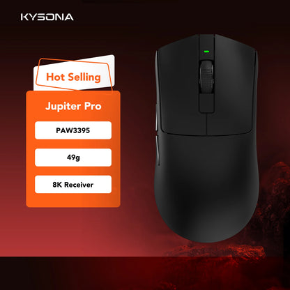 KYSONA Jupiter Series gamingmus – kablede/trådløse mus, 8Khz PAW3950-sensor, Bluetooth, 46g, genopladelig, webdriver til PC og bærbar