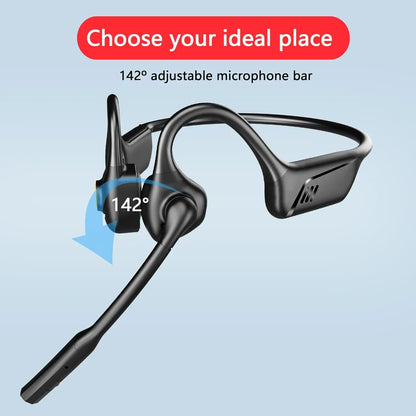 Open Ear Bluetooth 5.1 Headset Aptx HD/ LL Noise Canceling Microphone, Long 24H Wireless Headset for Cellphone PC Laptop