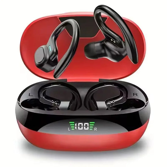Écouteurs sans fil Sport 5.3, avec micro antibruit, HiFi stéréo 75H, sur l'oreille, affichage LED, USB-C IPX6