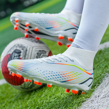 Herren-Fußballschuhe Herren-Rasen-Fußballschuhe, atmungsaktiv, weich, Outdoor-Fußballschuhe, Stollen, lange Spikes, bequeme Trainings- und Sportschuhe für Herren