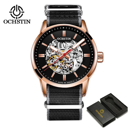 OCHSTIN Automatikuhren für Herren – Luxus, Royal, Leuchtend, Skelett, wasserdicht, mechanisch, modisch – Herrenuhren als Geschenke für Männer