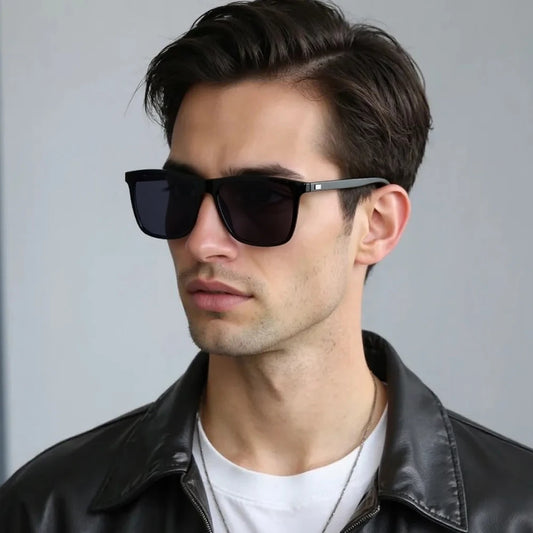 Classic Square Polarized Sunglasses Men High Quality Metal Sun Glasses Male Fashion Outdoor Anti Glare Driving Shades