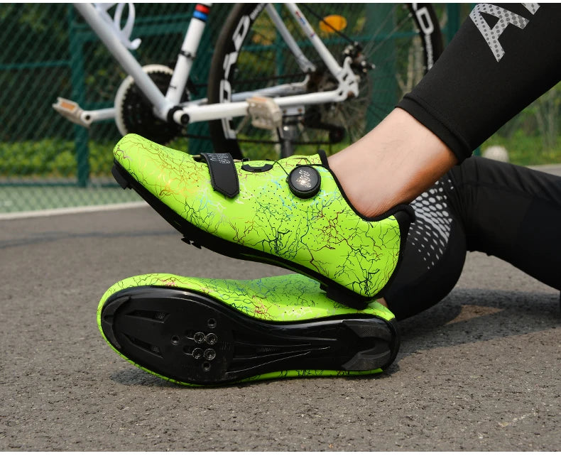 Zapatillas de ciclismo para hombre con cierre automático; zapatillas de ciclismo de carretera; zapatillas deportivas de ciclismo de montaña para exterior; zapatillas de ciclismo de spinning para mujer para interior