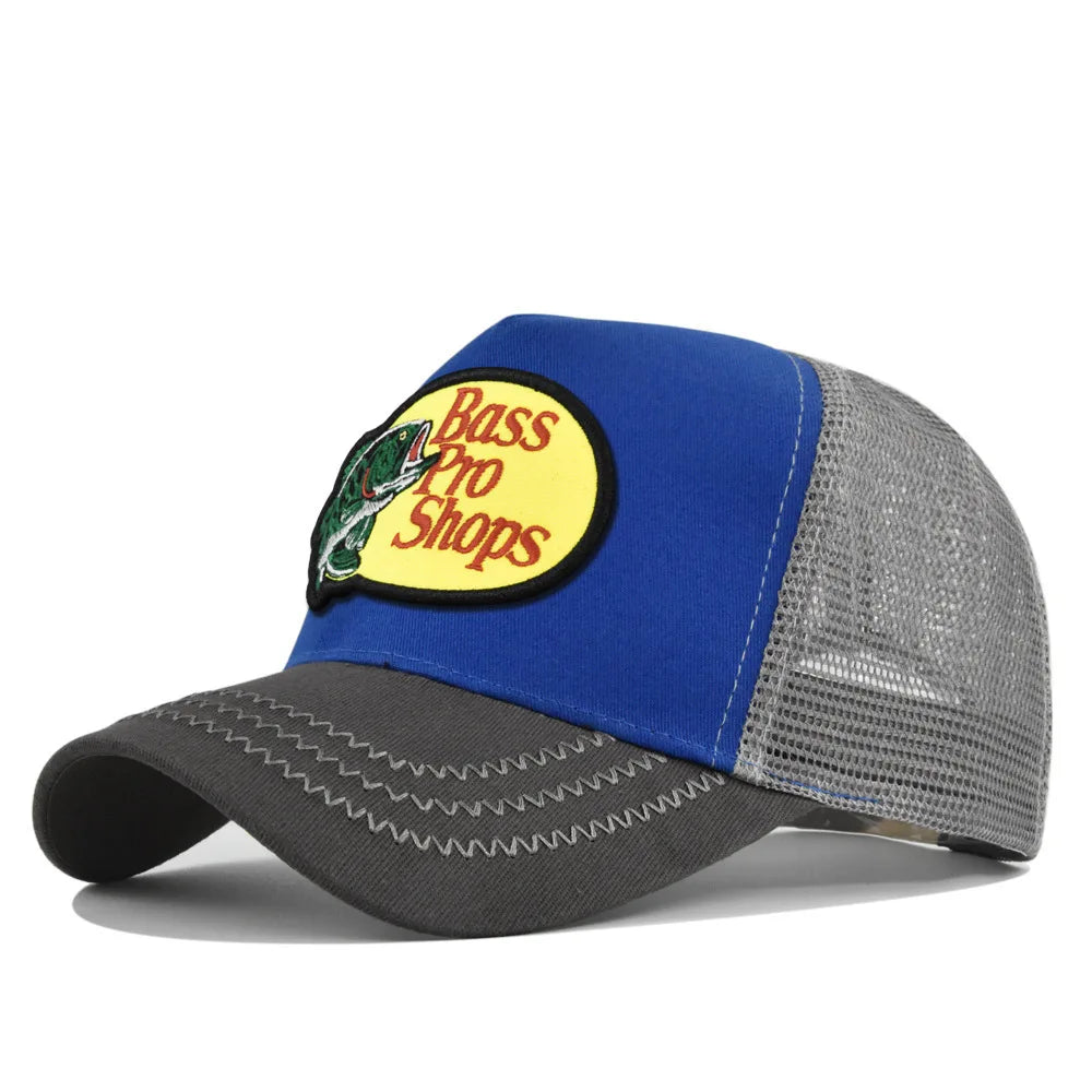 bass football baseball caps Men and women outdoor casual hip-hop Summer sunshade breathable mesh cap