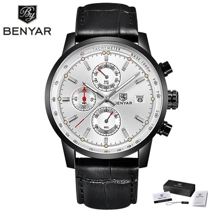 Montre pour homme BENYAR 5102 – Chronographe sportif de luxe à quartz, accessoire de mode d'une grande marque