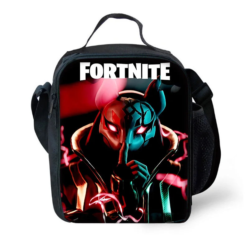 Hot Game F-FortniteS Child Insulated Large Capacity Bag for Boy Girl Student Outdoor Picnic Resuable Thermal Cooler Lunch Box