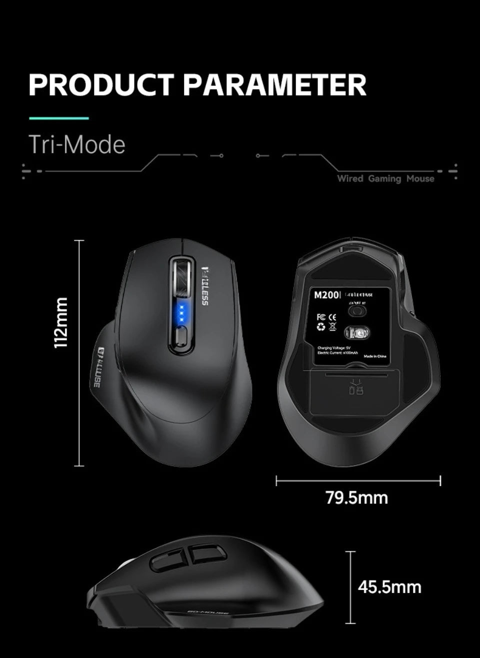 Káblová USB myš s RGB podsvietením, tichým ergonomickým dizajnom a nastaviteľným DPI pre stolný počítač, notebook, kanceláriu, gaming, domácnosť a každodennú prácu